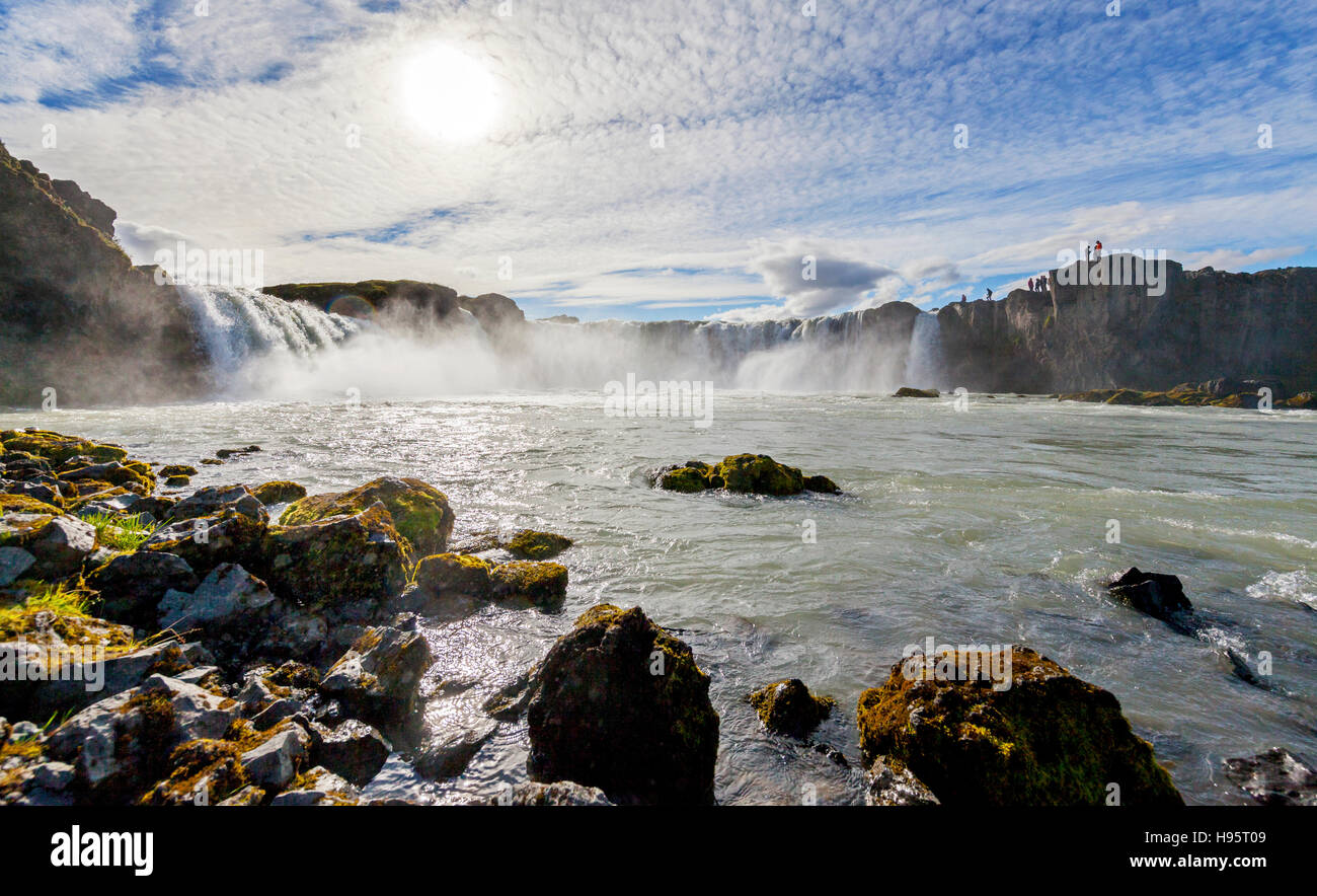 Una vista delle cascate Godafoss in Islanda. Foto Stock