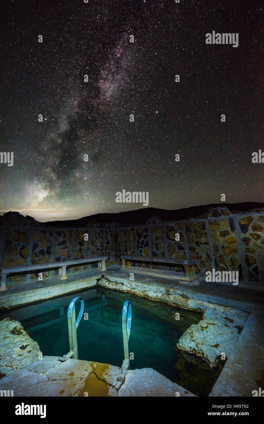 La Via Lattea su Hart Mountain Hot Springs Oregon Foto Stock
