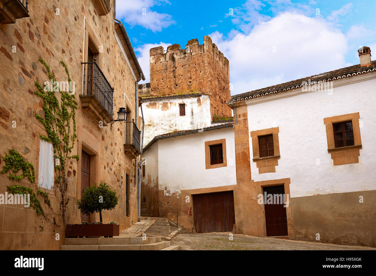 Caceres San Juan square in Estremadura di Spagna Foto Stock