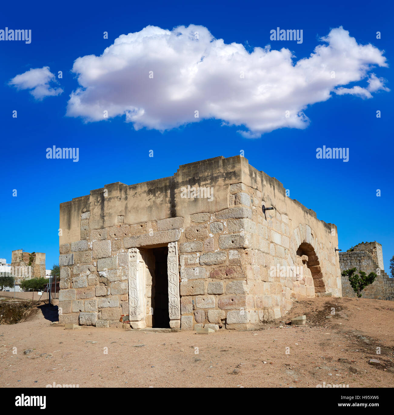 Merida Alcazaba in Spagna Badajoz Estremadura da via de la Plata modo Foto Stock
