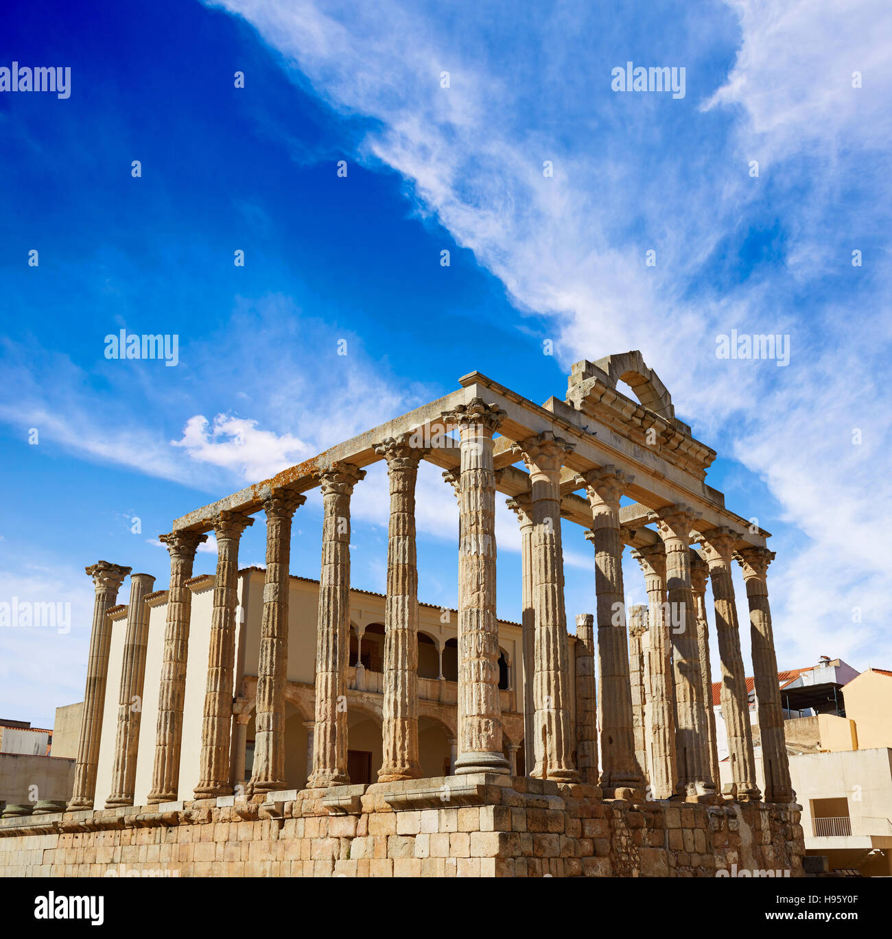 Merida Tempio di Diana in Badajoz Estremadura di Spagna Foto Stock
