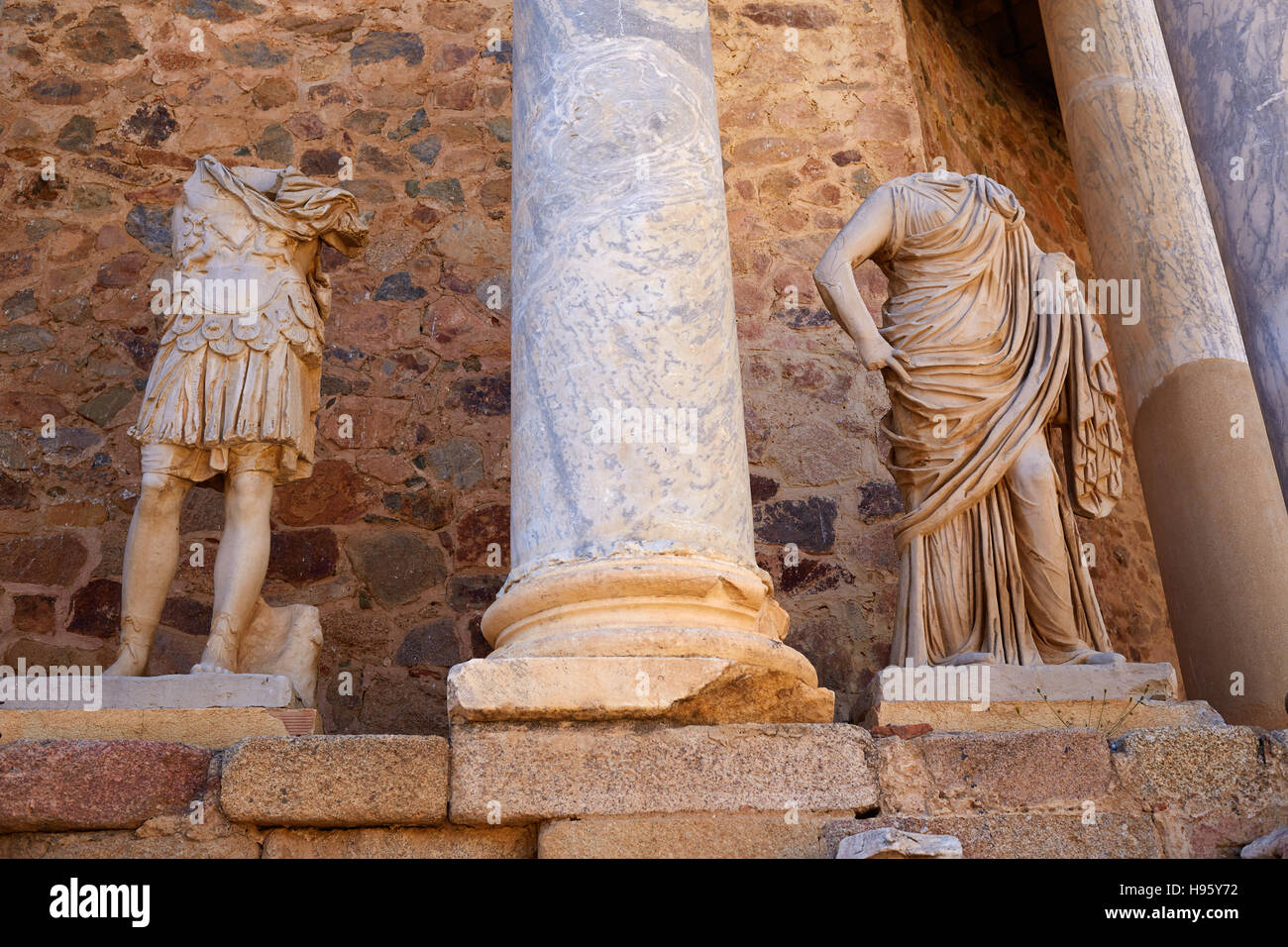 Merida in Badajoz anfiteatro romano in Spagna da via de la Plata modo Foto Stock