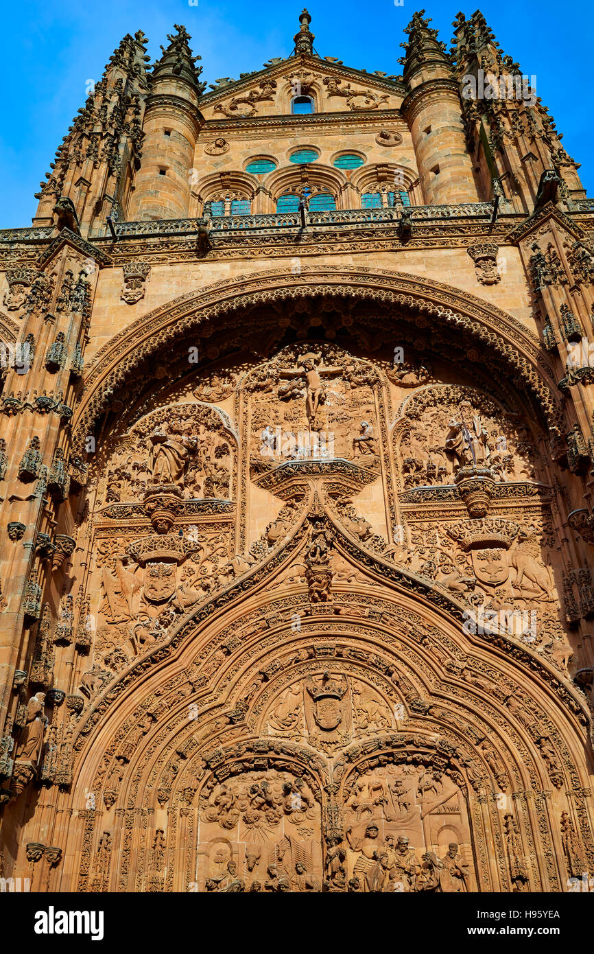 Basilica Cattedrale di Salamanca spagna dalla via de la Plata modo Foto Stock