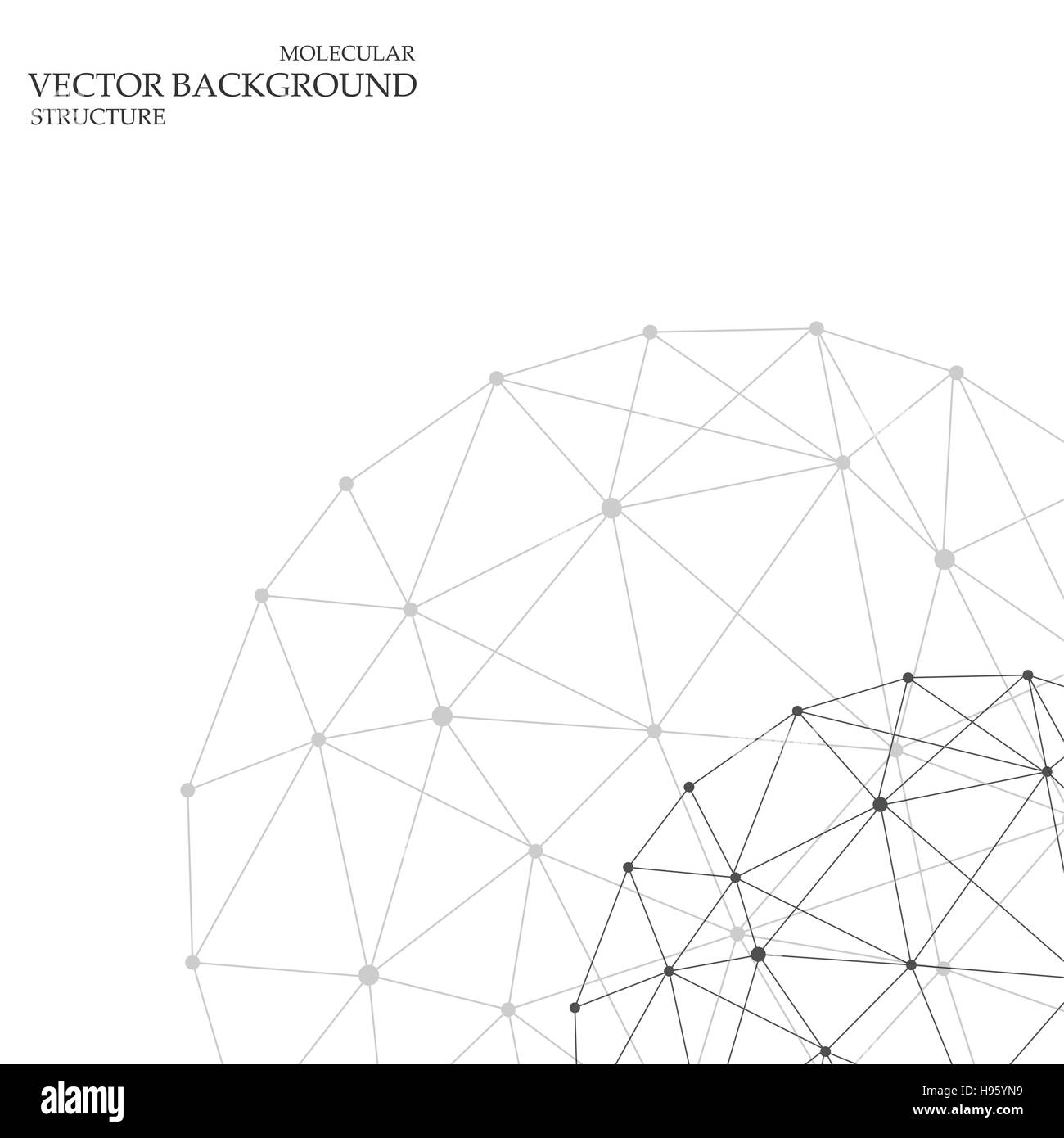 La struttura e la molecola di DNA di comunicazione, Atom, neuroni. Il concetto di scienza per il design. Linee collegate con punti. Medical, tecnologia chimica, scienza dello sfondo. Illustrazione Vettoriale. Illustrazione Vettoriale
