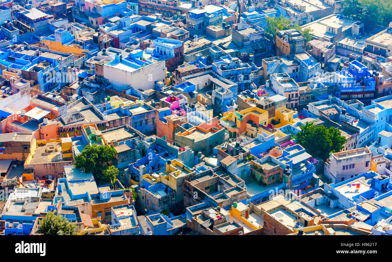 Jodhpur la città blu del Rajasthan, India, Asia Foto Stock