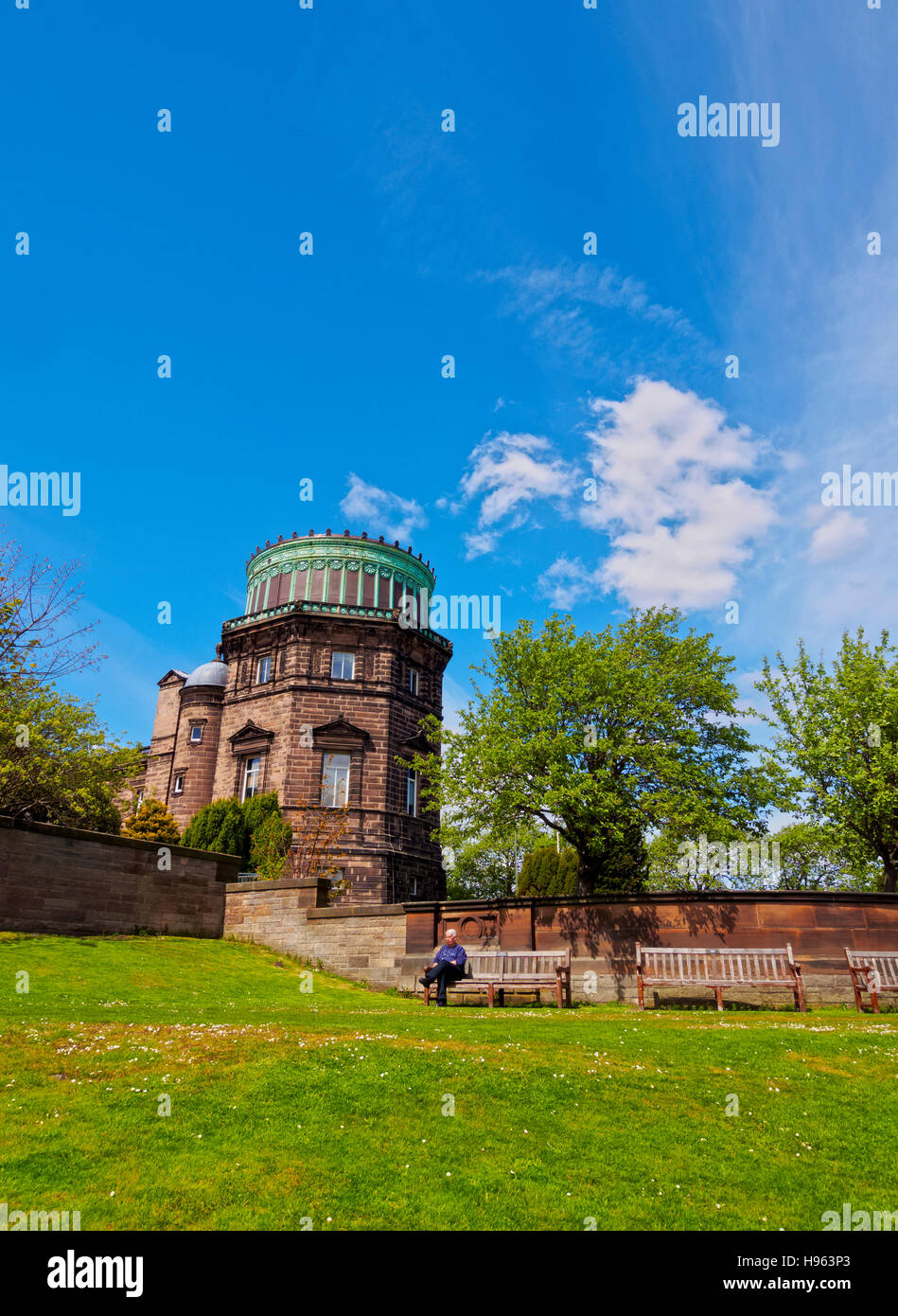 Regno Unito, Scozia, Lothian, Edimburgo, Blackford Hill, vista del Royal Observatory. Foto Stock