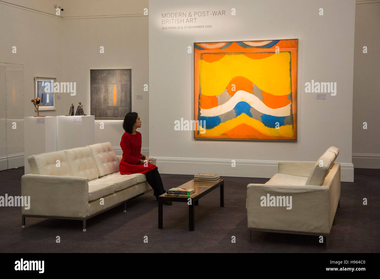 Londra, Regno Unito. Il 18 novembre 2016. Nella foto: Firth quinto, 1962, da Richard Smith, est. GBP 30,000-50,000. Sotheby's presenta in anteprima della moderna & Post-War arte inglese al loro nuovo Bond Street locali. L'asta avrà luogo il 22-23 novembre 2016 a Londra. Foto Stock