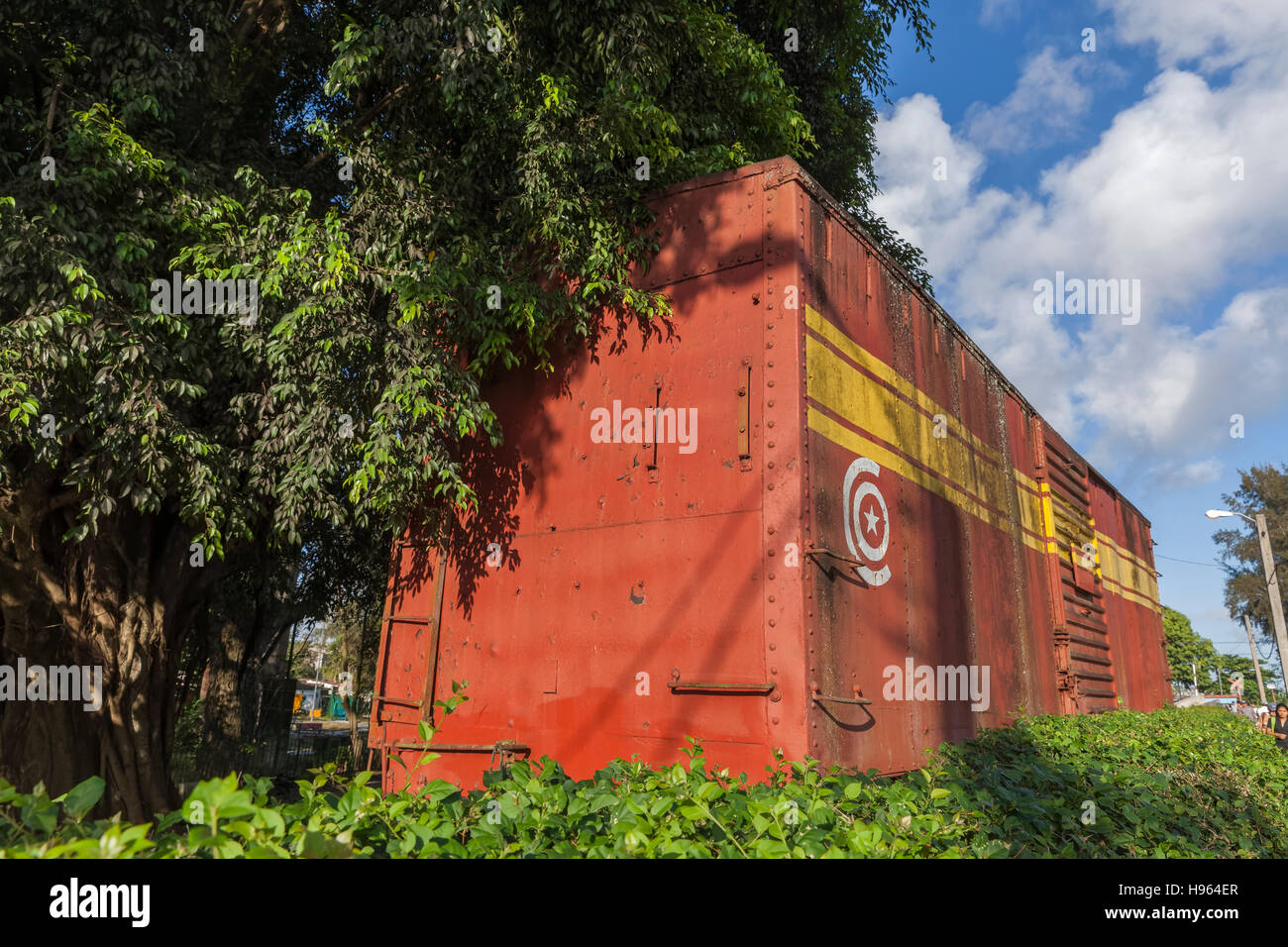 Uno dei camion blindato attaccato da Che Guevara e i suoi rivoluzionari a Santa Clara a Cuba Foto Stock