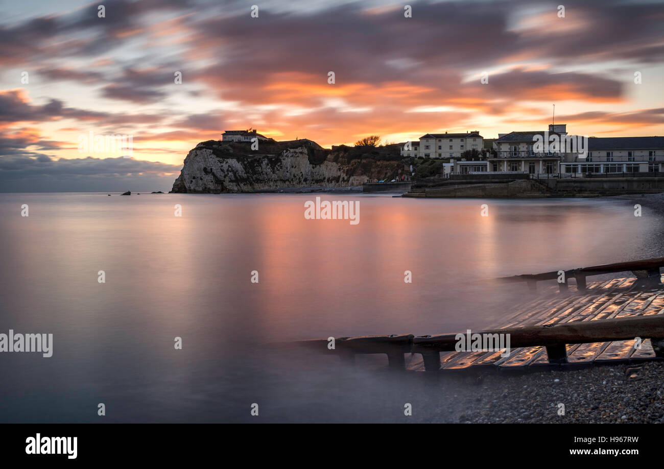 La baia di acqua dolce al crepuscolo Foto Stock