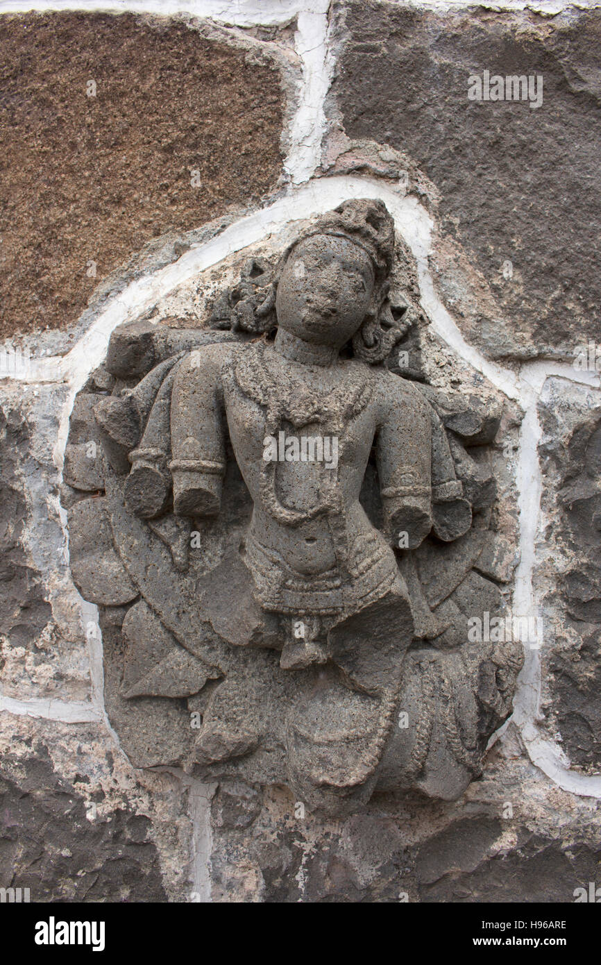 Ingresso Bhuleshwar scultura, Maharashtra, India Foto Stock