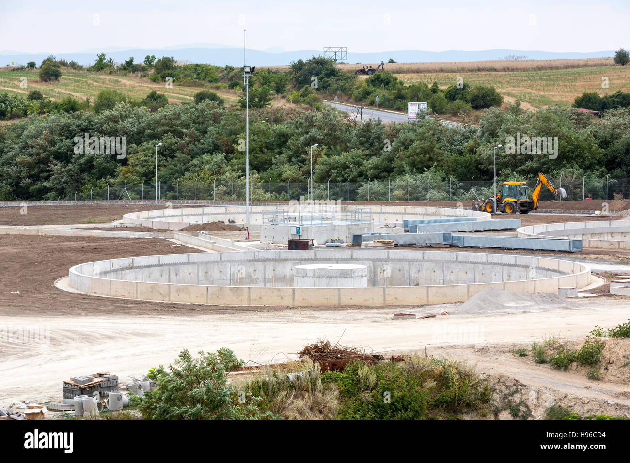 Tecnologia farmaceutica apparecchiature di impianto del serbatoio per la preparazione dell'acqua, pulizia e trattamento. Foto Stock