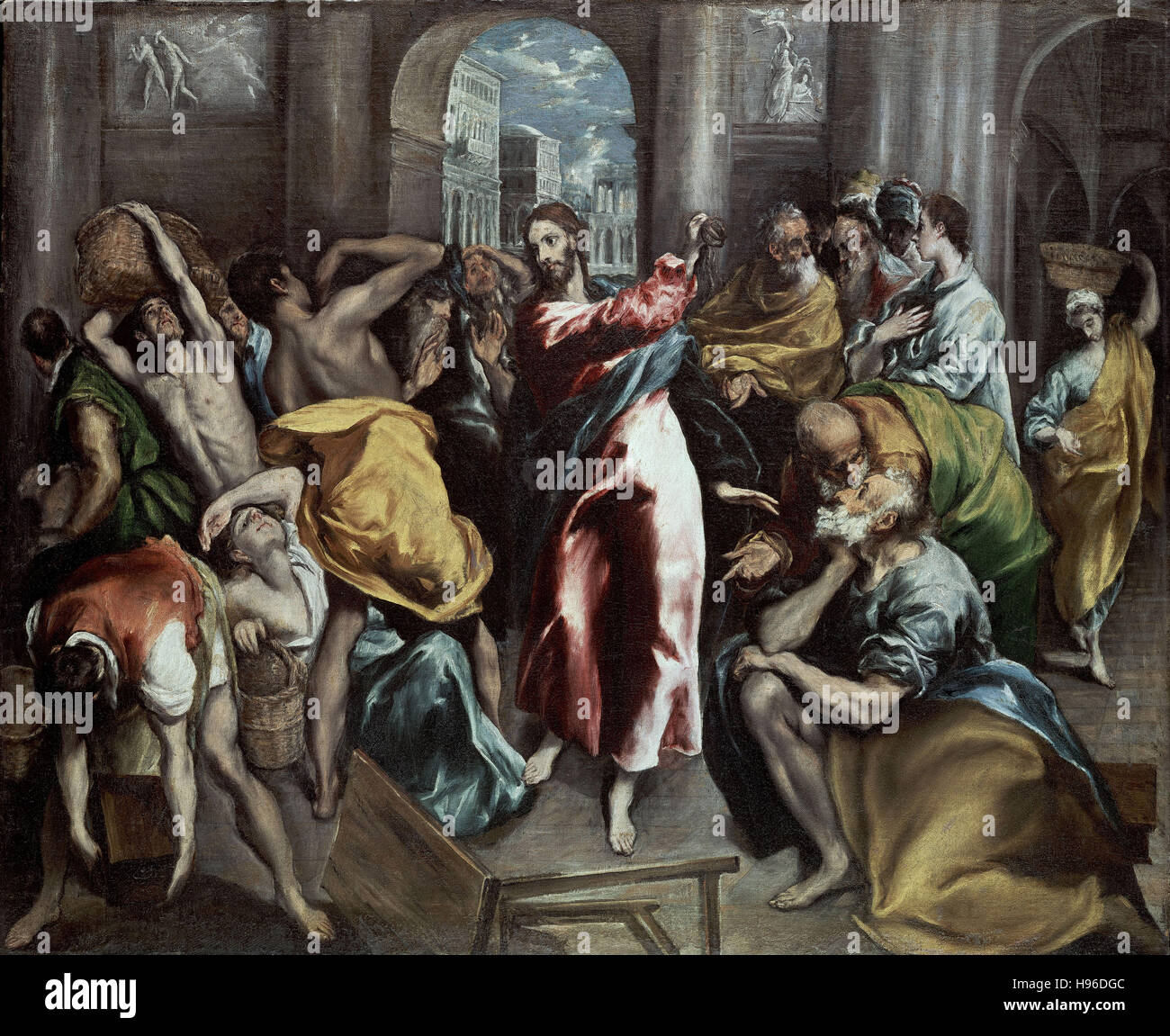 Domínikos Theotokópoulos a.k.a El Greco - Cristo guida i commercianti dal tempio - 1600 Foto Stock