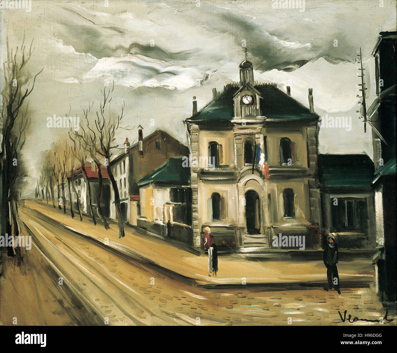 MAURICE DE VLAMINCK - Place de la Mairie - 1919 Foto Stock