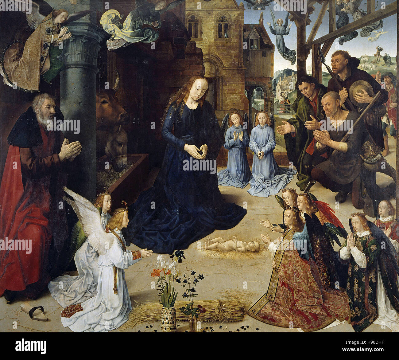 Hugo Van Der Goes - Adorazione dei pastori - - 1475 Foto Stock