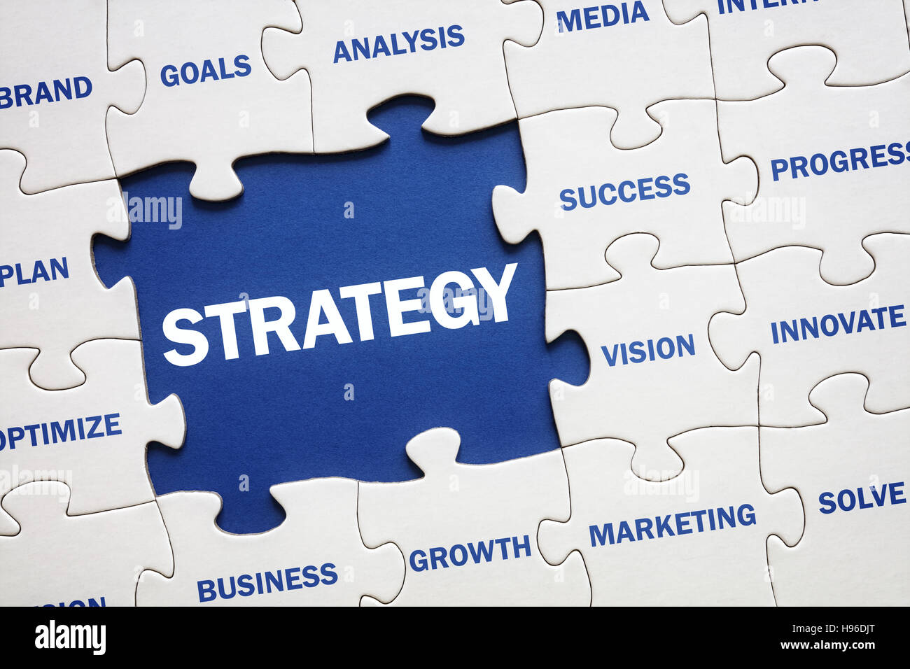 Strategia di business soluzione puzzle Foto Stock