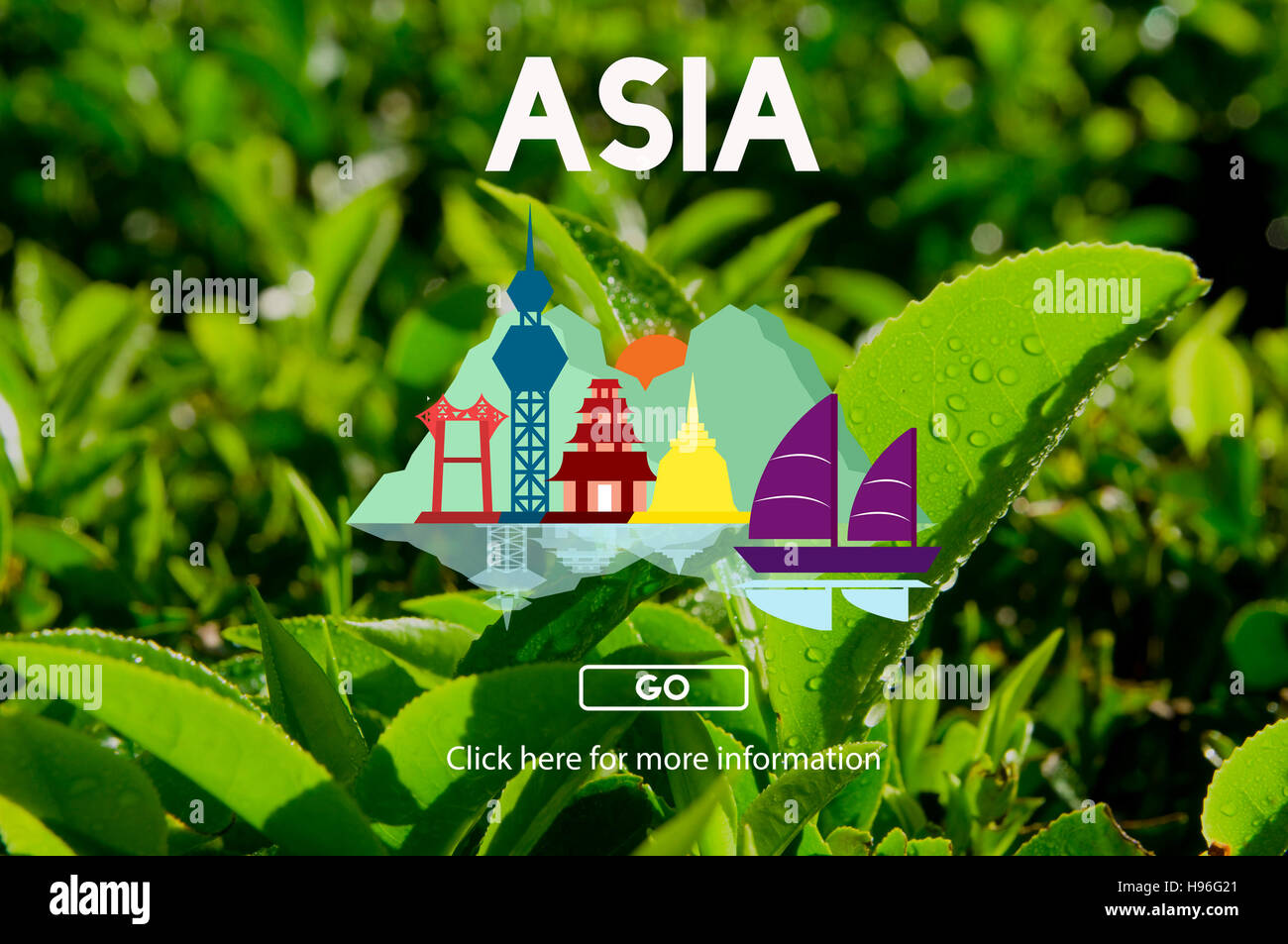 Asia Est continente cultura informativo concetto grafico Foto Stock