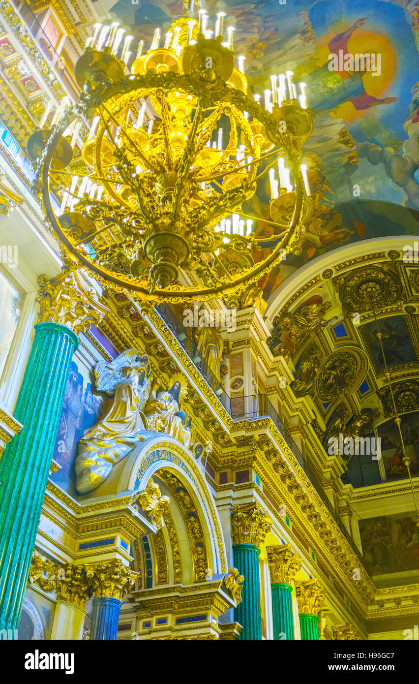La St Isaac vantano unico e splendide decorazioni di tecniche diverse Foto Stock