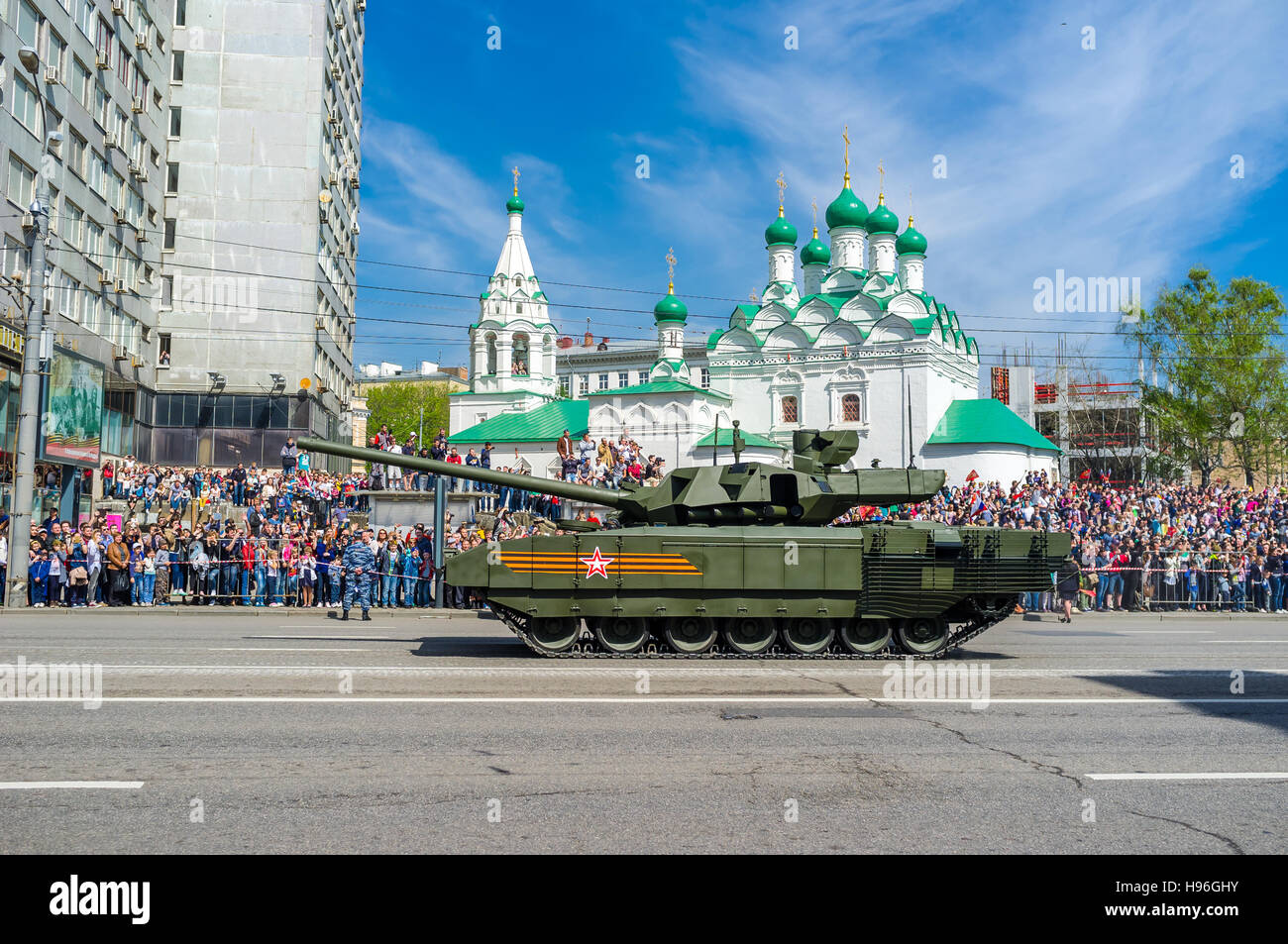 Serbatoio T-14 Armata sul 2015 Mosca vittoria parata del giorno Foto Stock
