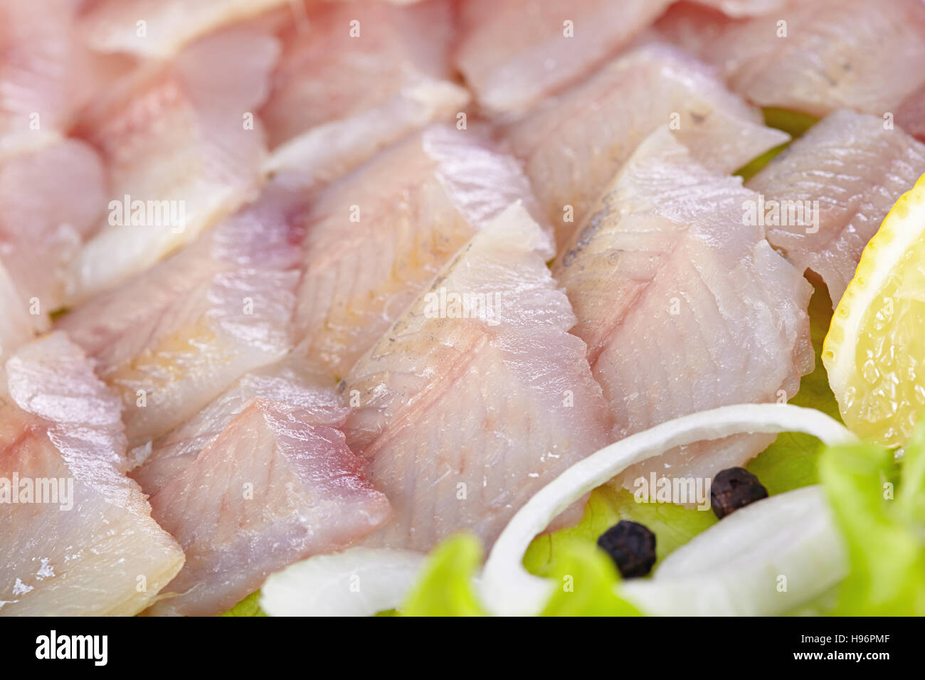 Il filetto di una salata leggermente temolo closeup Foto Stock
