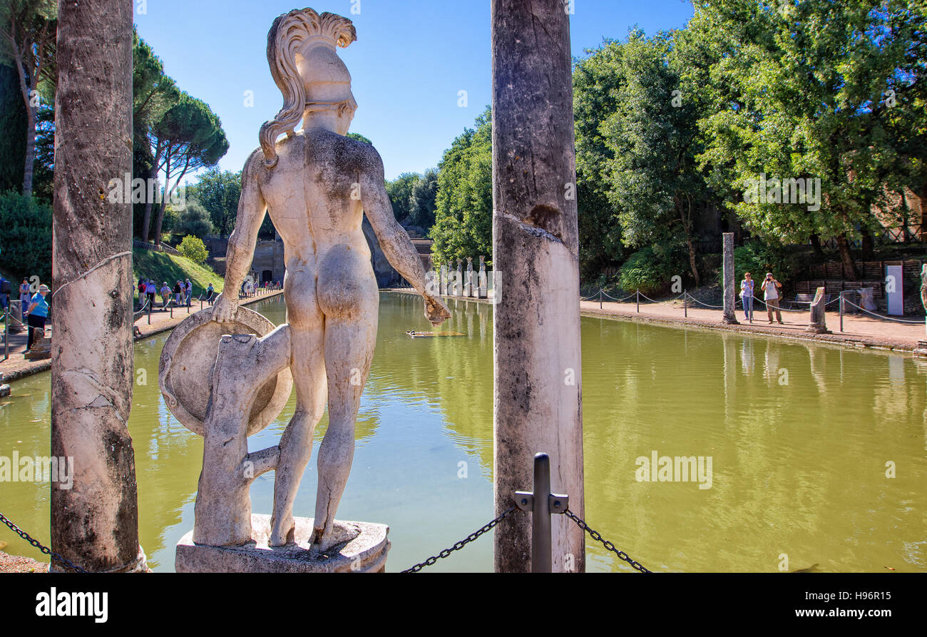 La piscina, Canopo, nella Villa Adriana, Tivoli, Italia Foto Stock