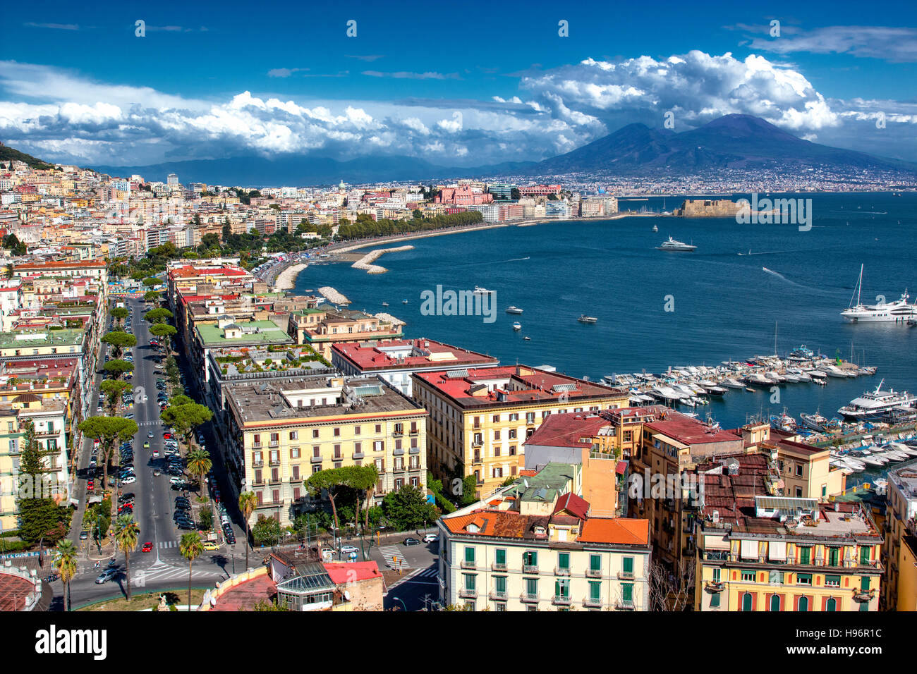 Napoli e il Vesuvio, Italia Foto Stock
