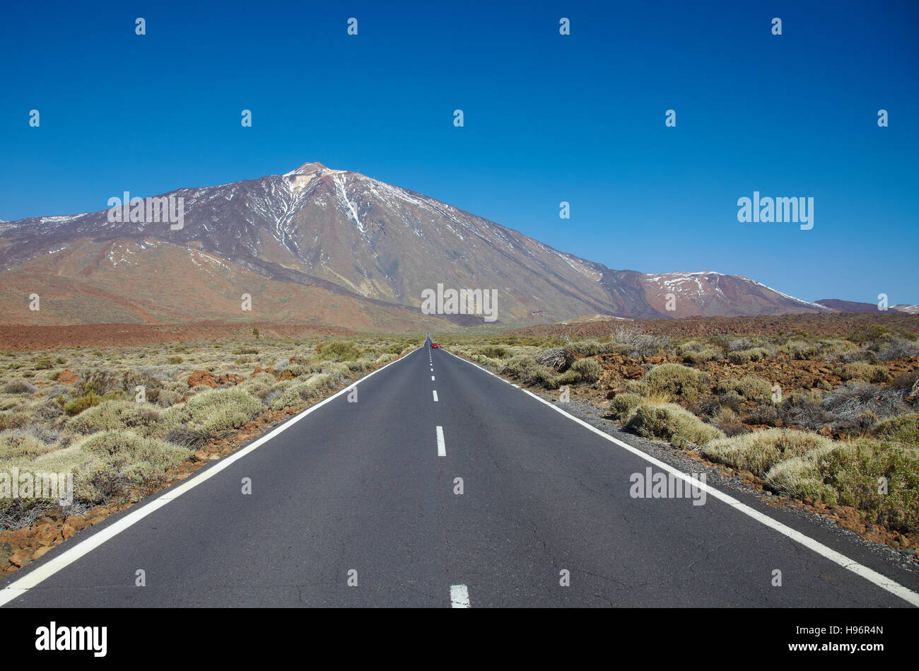 Strada TF21, il picco del Teide, il Parque Nacional del Teide Tenerife, Spagna Foto Stock