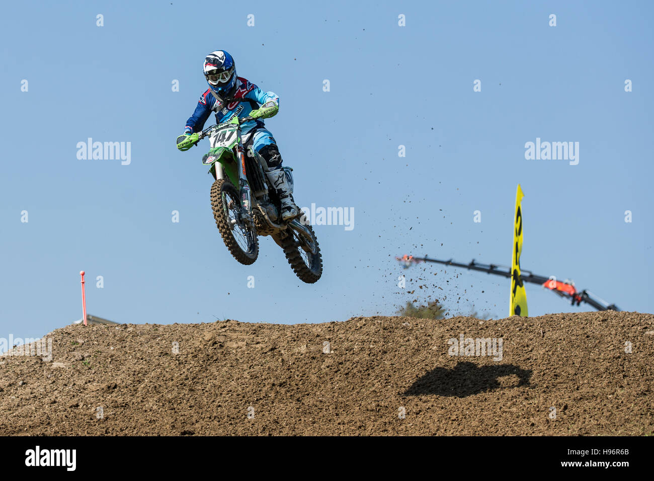 Il pilota di Motocross, Inter Motocross Campionato Svizzero Malters, Lucerna, Svizzera Foto Stock