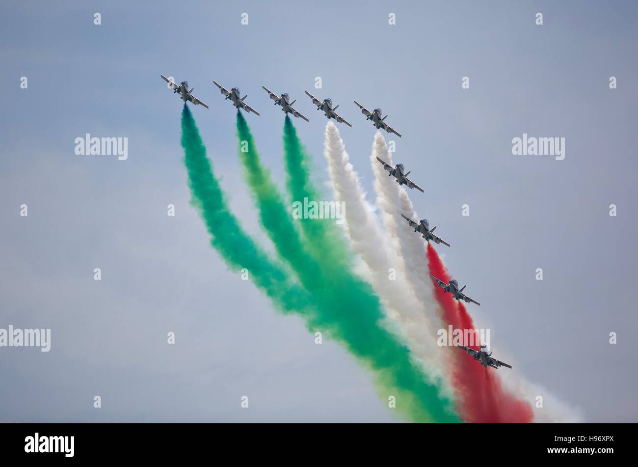 La Nazionale Italiana di Acrobazia Frecce Tricolori Foto Stock