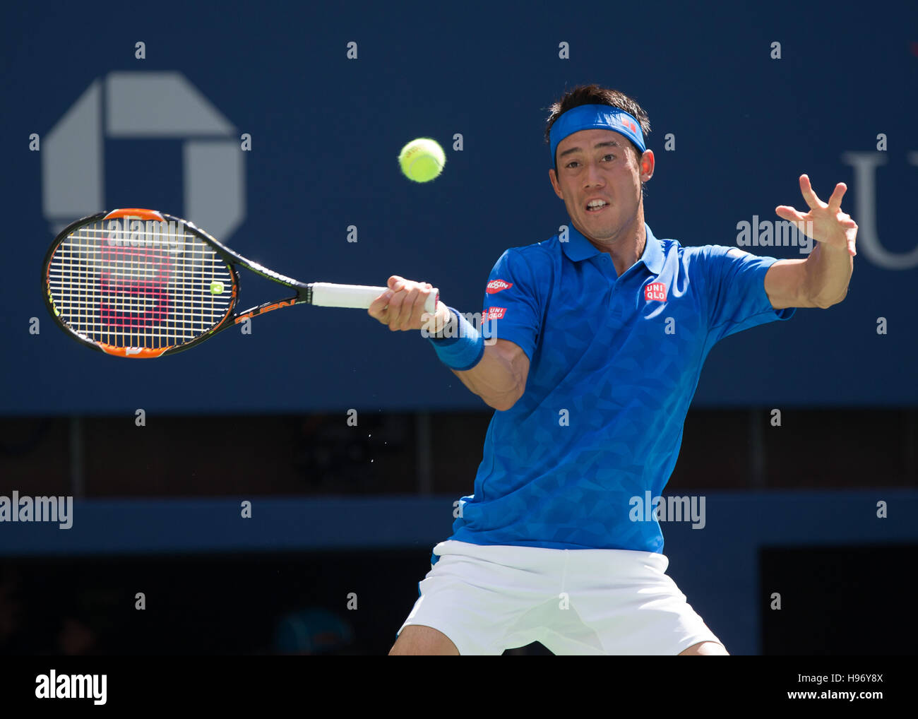 Kei Nishikori (JPN) a US Open 2016 campionati a Flushing Meadows,New York,USA Foto Stock