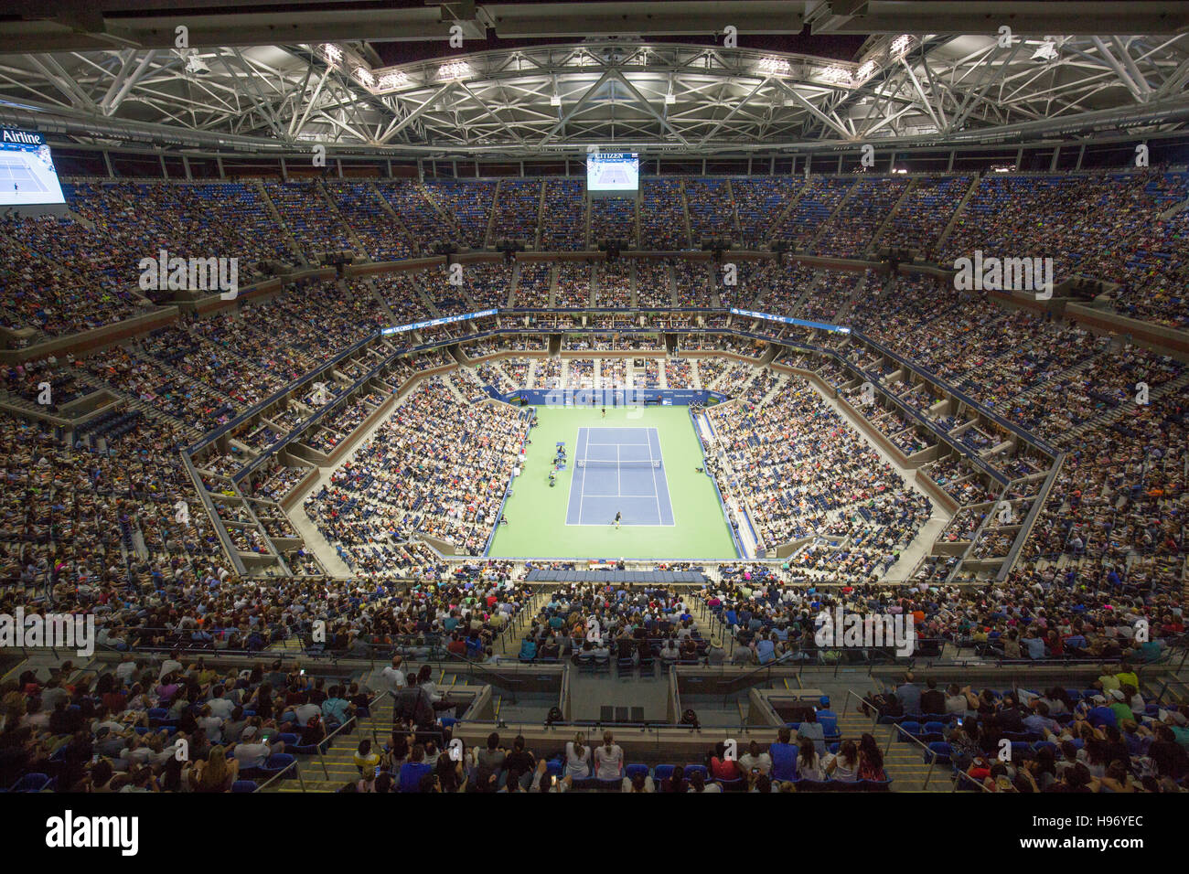 L'Arthur Ashe Stadium, sessione di notte,US Open Championships 2016 Foto Stock