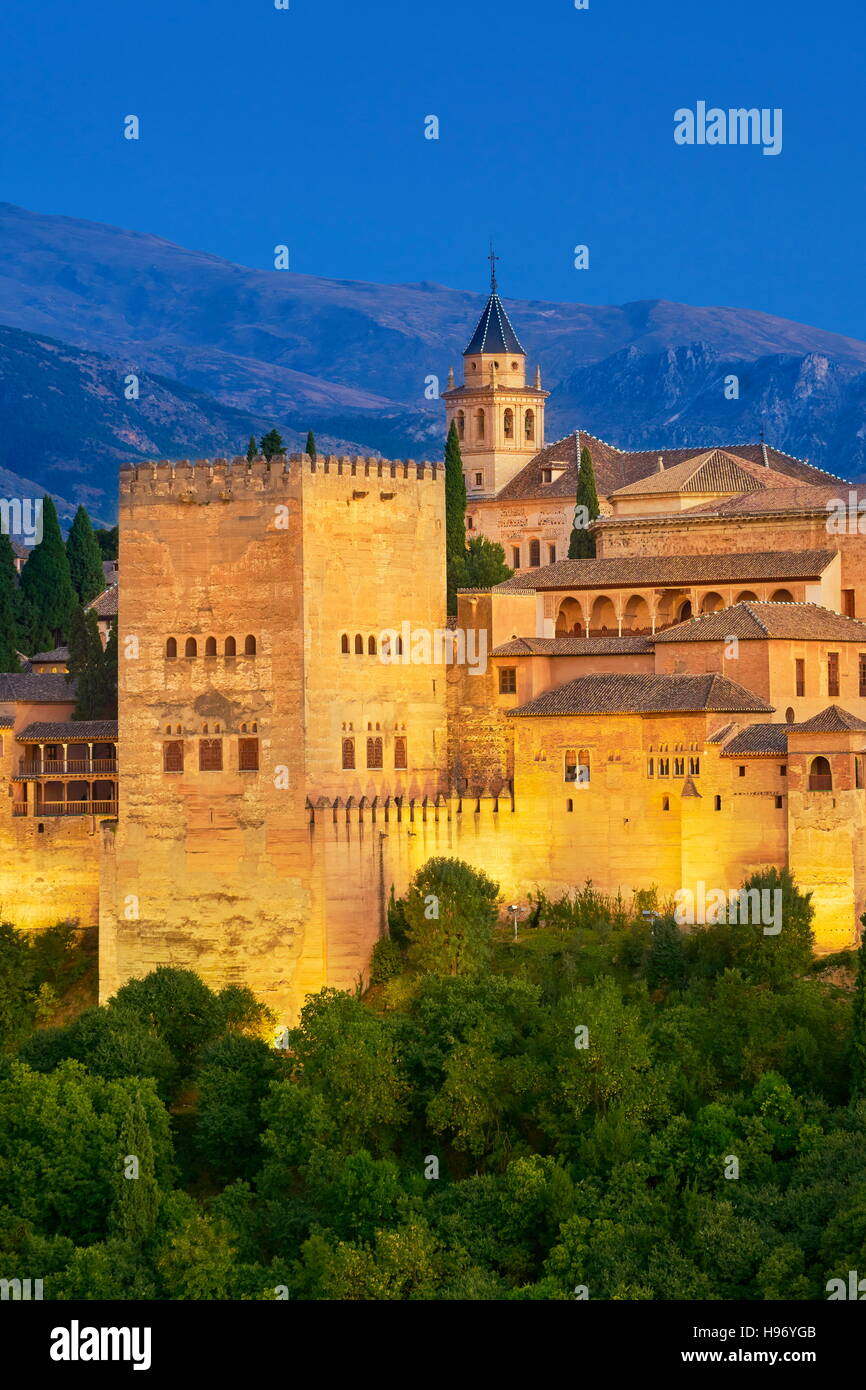 L' Alhambra Palace, Granada, Andalusia, Spagna Foto Stock