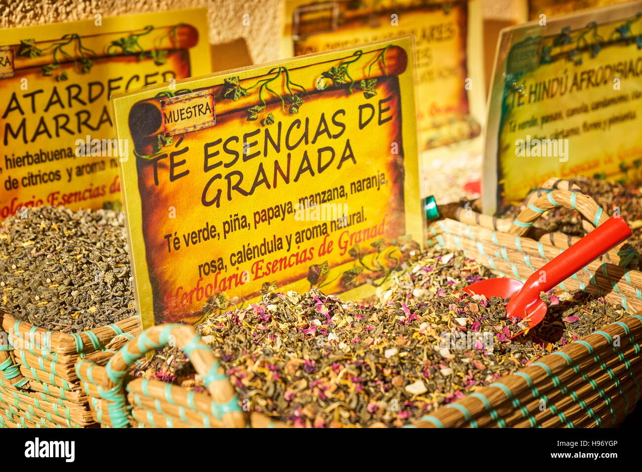 Granada erbe e tea shop, Granada, Spagna Foto Stock