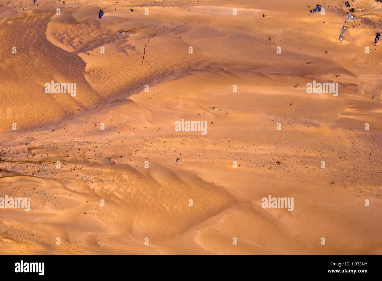 Fictional del suolo di Marte Vista Aerea, Sfondo sabbia. Deserto marziano sopra Foto Stock