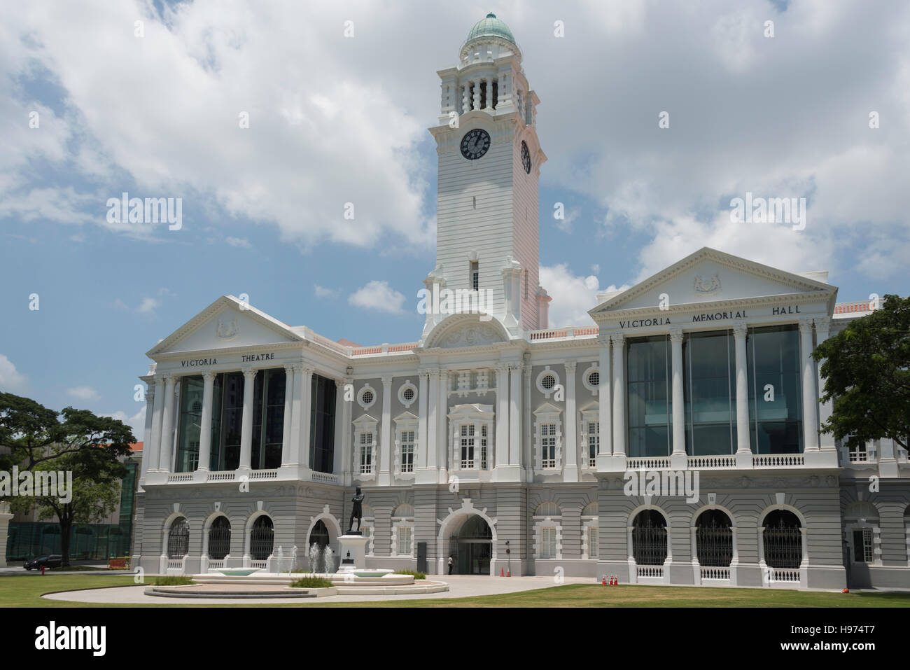 Il Victoria Theatre e la sala concerti, Imperatrice Luogo, quartiere Civico, isola di Singapore, Singapore Foto Stock