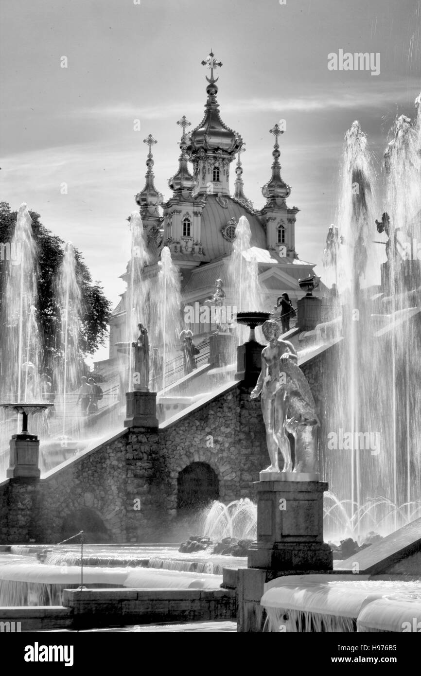Sansone fontana. San Pietroburgo. La Russia Foto Stock