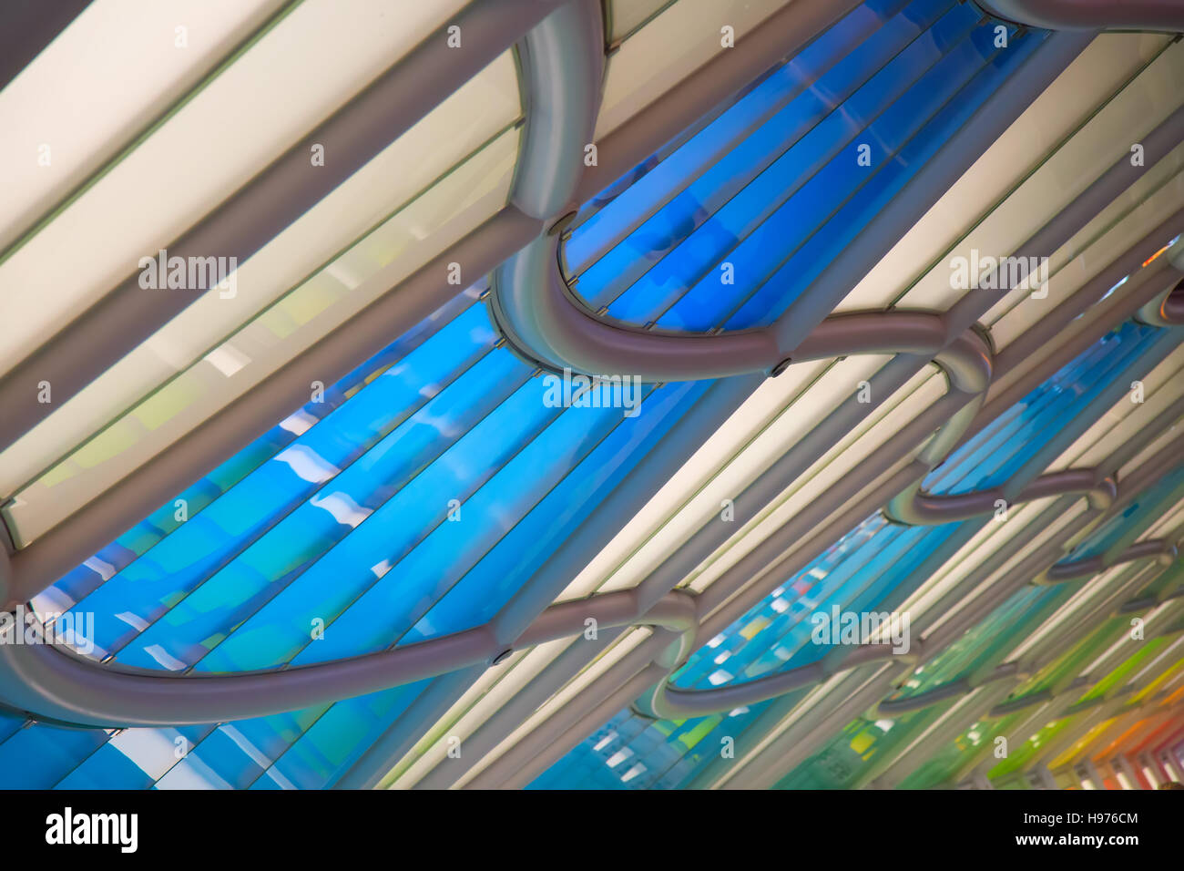 Chicago, IL, Stati Uniti d'America - 24 Settembre 2016: passaggio sotterraneo i morsetti di collegamento del Chicago O'Hare Airport Foto Stock