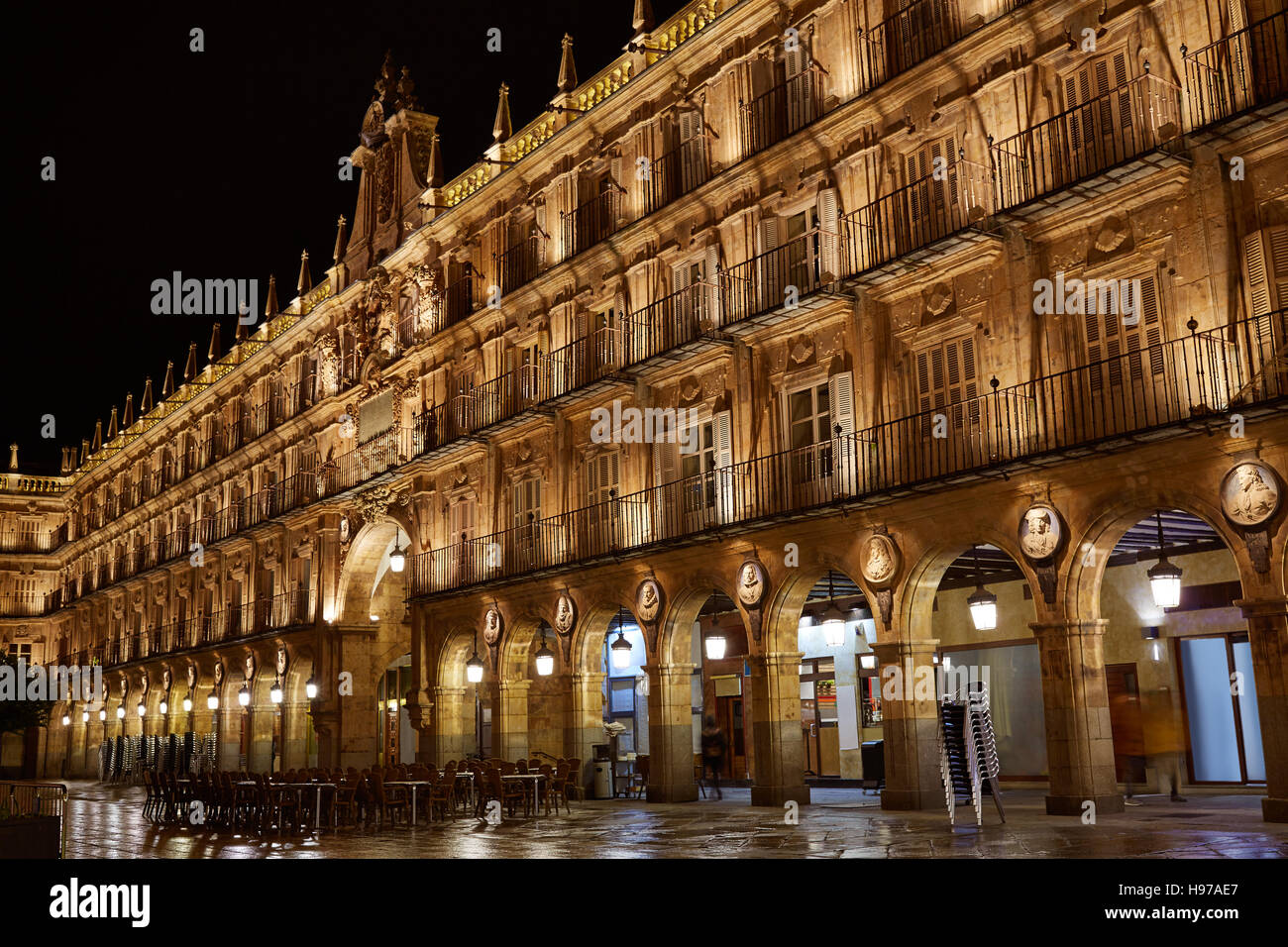 Salamanca Plaza Mayor in Spagna lungo la via de la Plata Cammino di Santiago Foto Stock