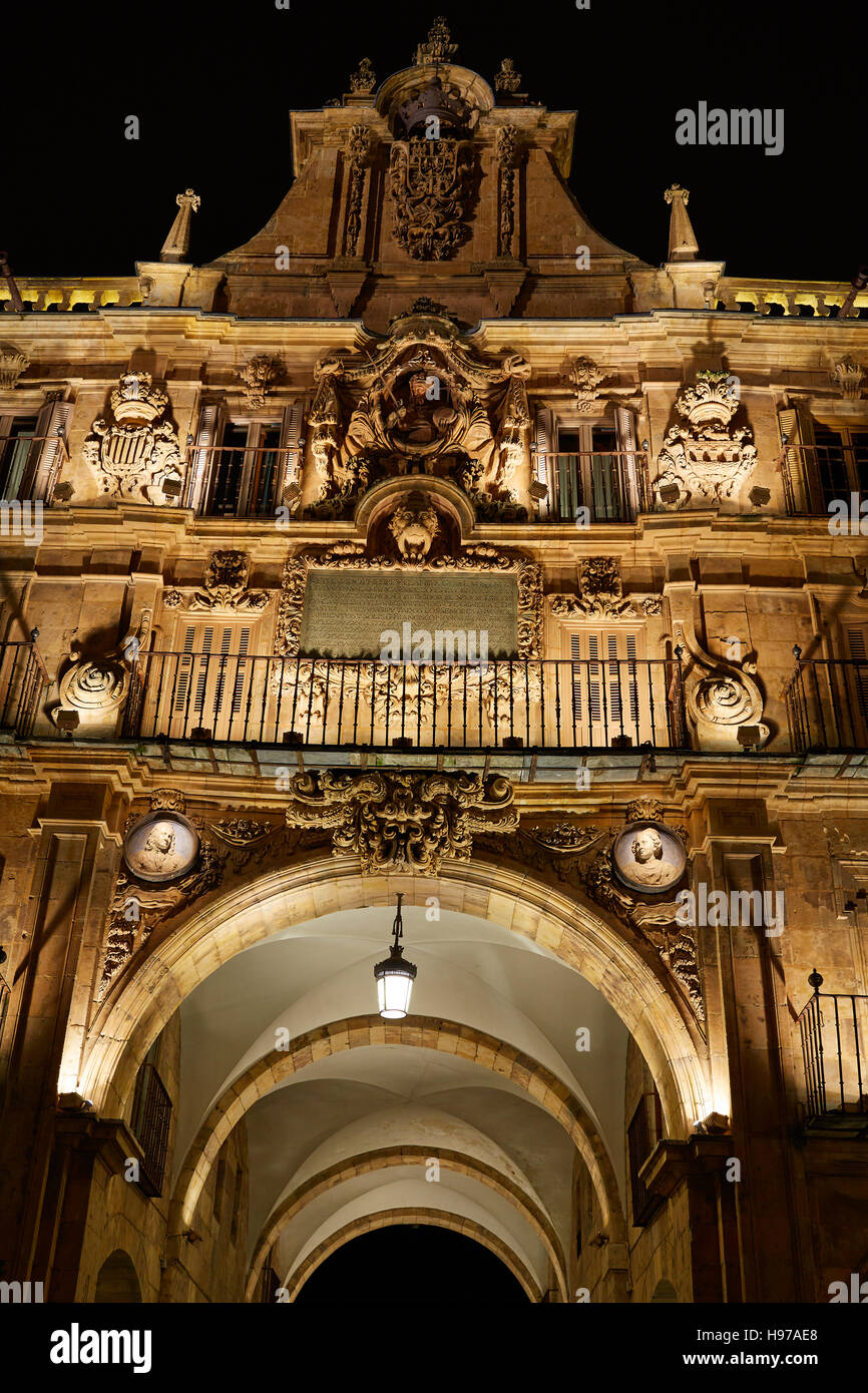 Salamanca Plaza Mayor in Spagna lungo la via de la Plata Cammino di Santiago Foto Stock