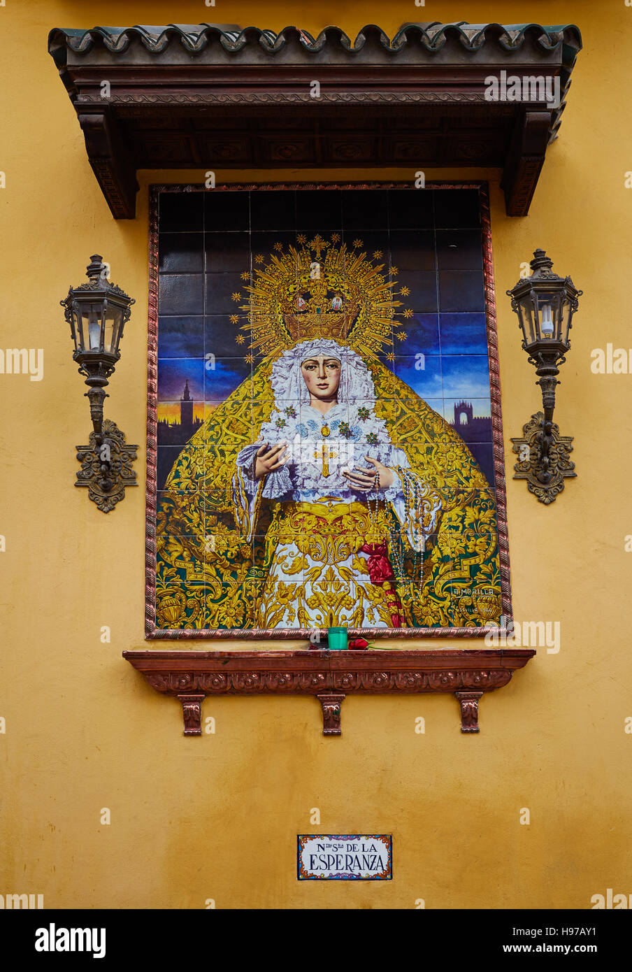 Esperanza vergine in macarena di Siviglia Foto Stock