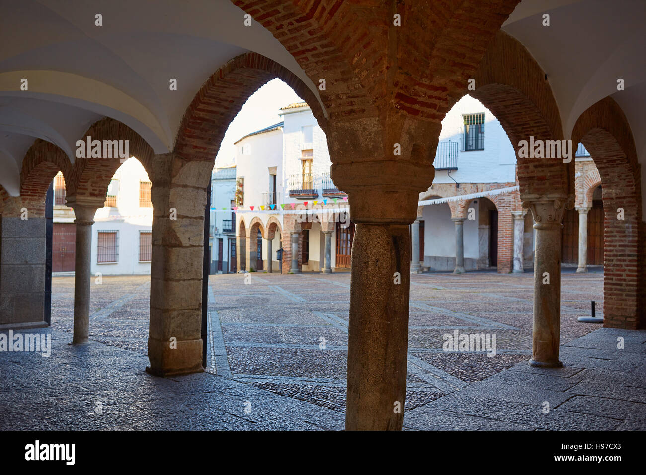 Zafra Plaza Chica in Spagna Estremadura dalla Via de la Plata modo Foto Stock
