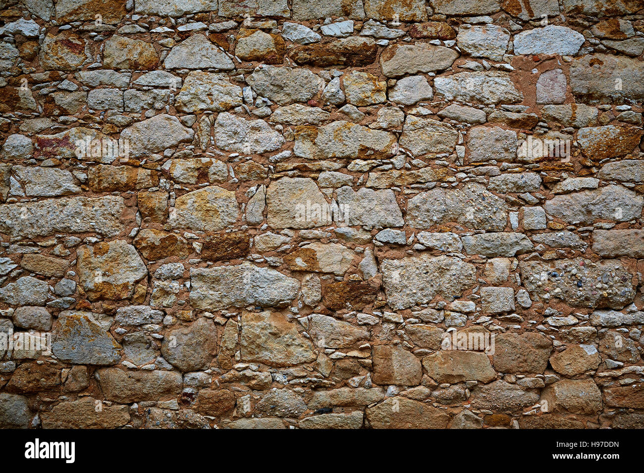 Pietra di Zamora la parete in muratura dettaglio Spagna Foto Stock