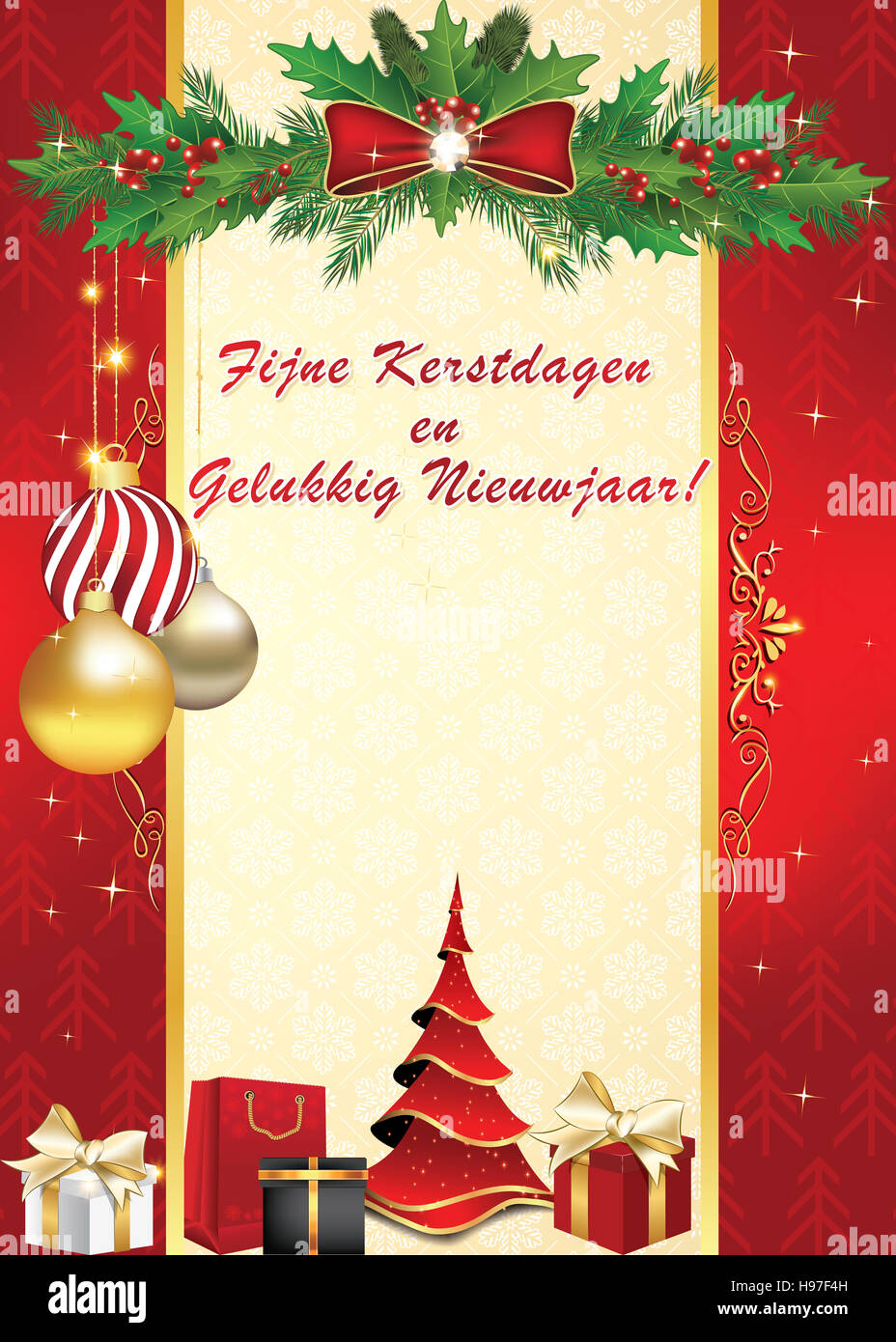 Buon Natale Olandese.Dutch Christmas Card Christmas Baubles Immagini E Fotos Stock Alamy