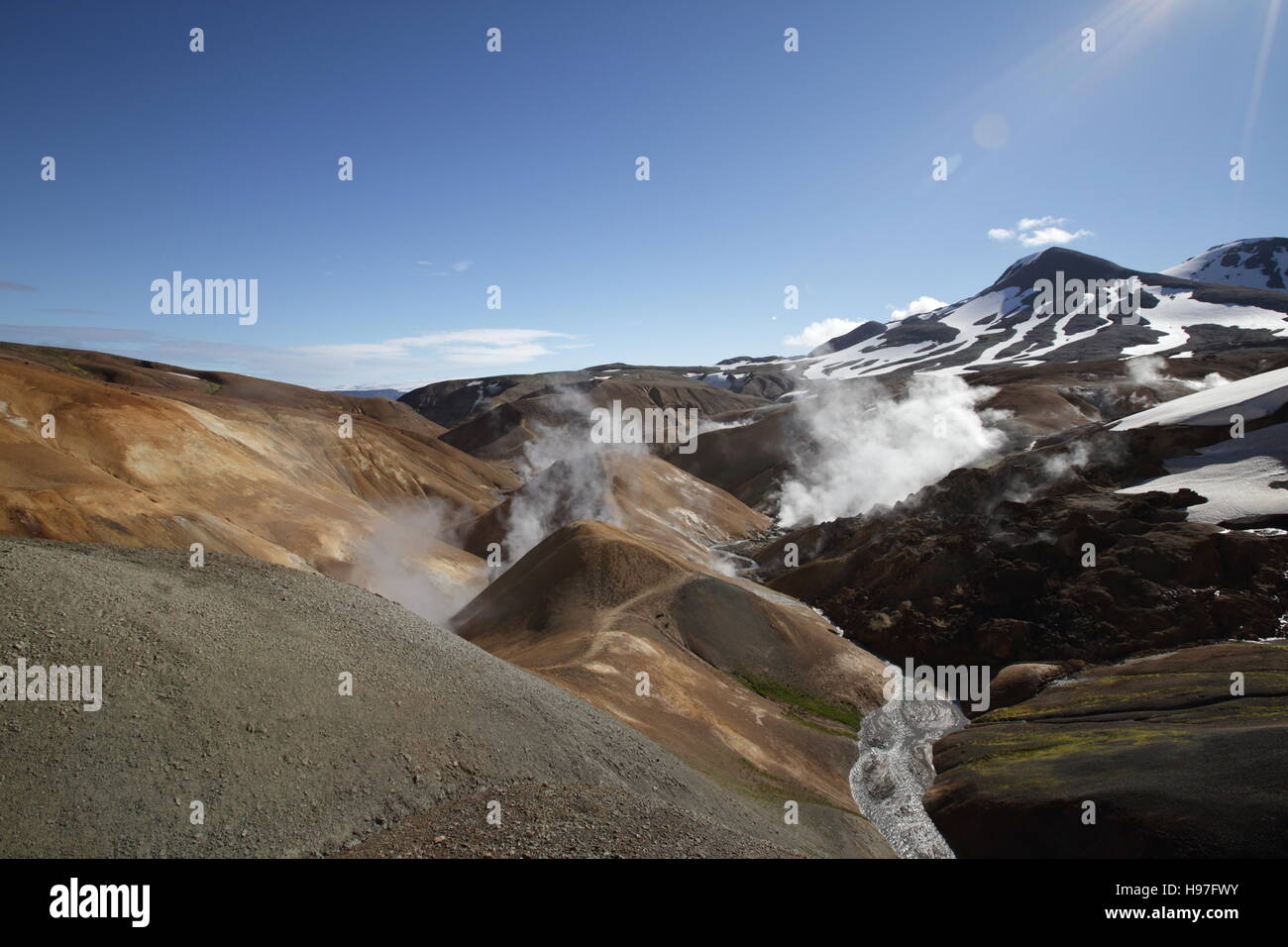Kerlingarfjoll o Ogress' montagne,riolite montagne, una montagna vulcanica gamma situato nelle Highlands di Islanda Foto Stock