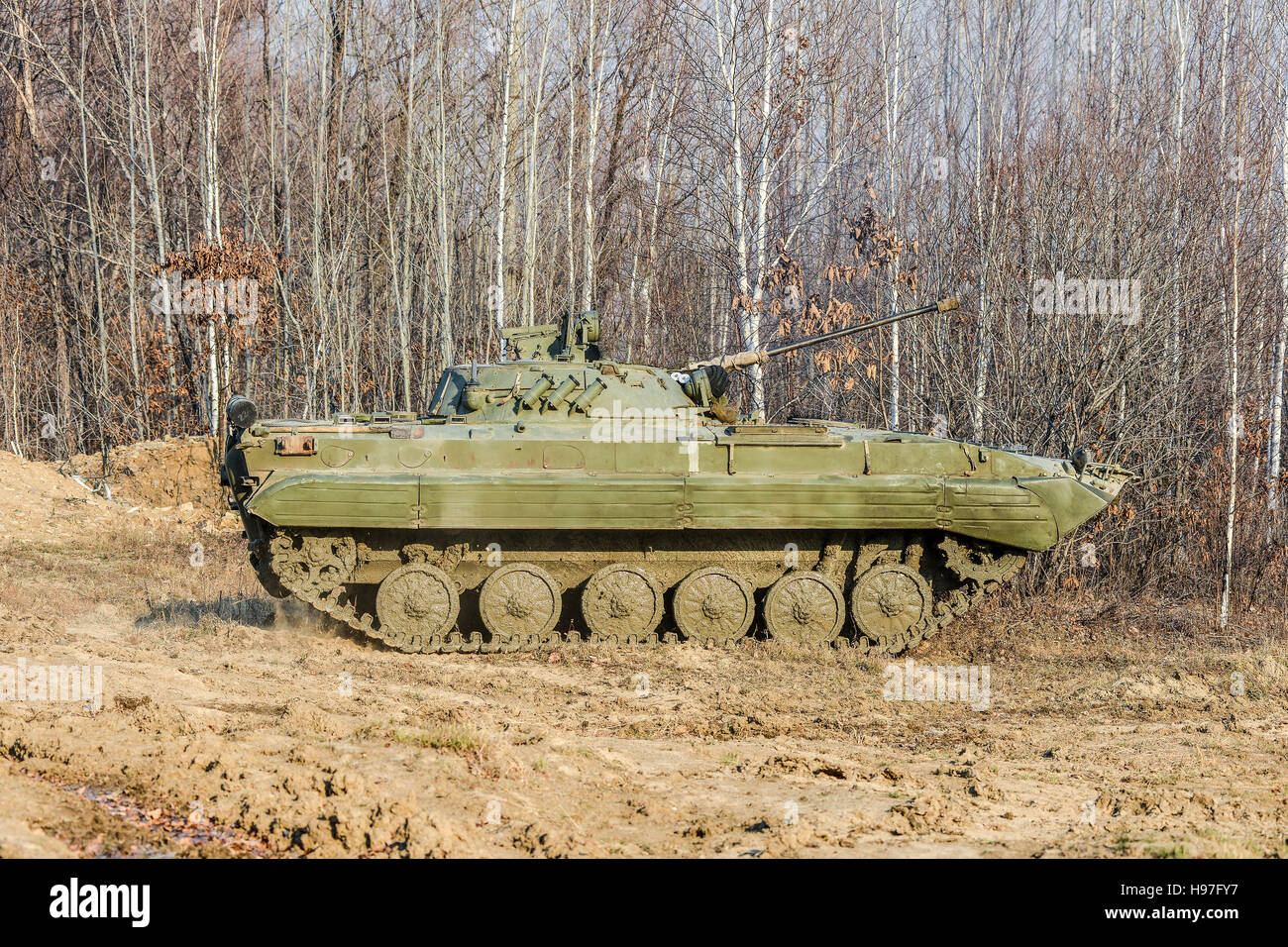 Il russo di combattimento della fanteria veicolo BMP-2 Foto Stock