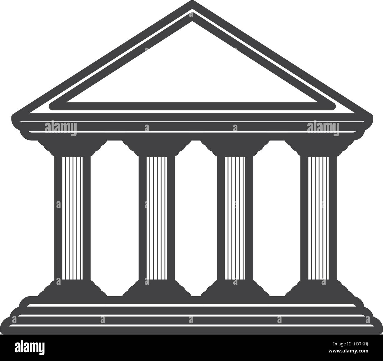 Monocromatico Colore del tempio greco partenone illustrazione vettoriale Illustrazione Vettoriale