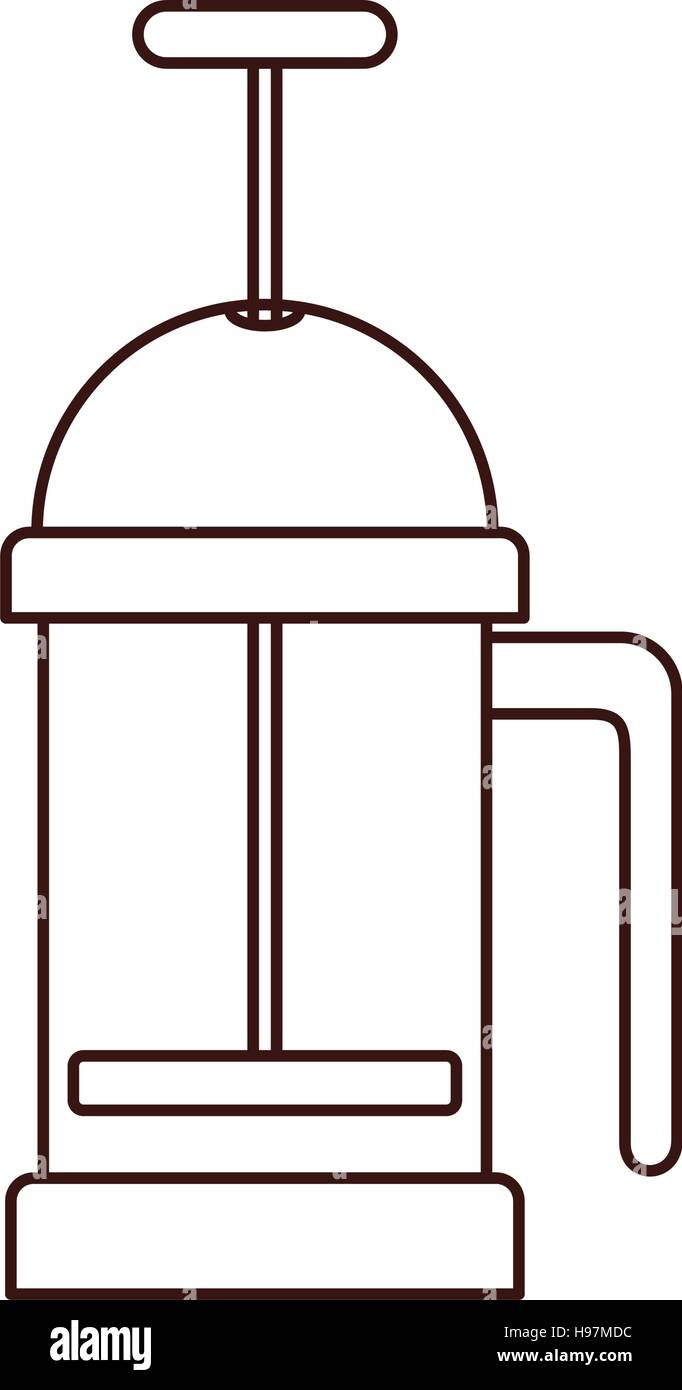 Silhouette la macinazione del caffè jarra con manovella illustrazione vettoriale Illustrazione Vettoriale
