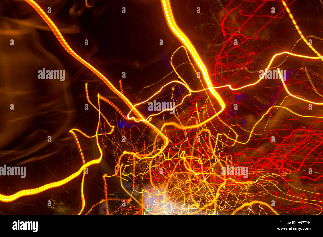 Semaforo vernice con una lunga esposizione, colorato abstract motion blur sullo sfondo Foto Stock