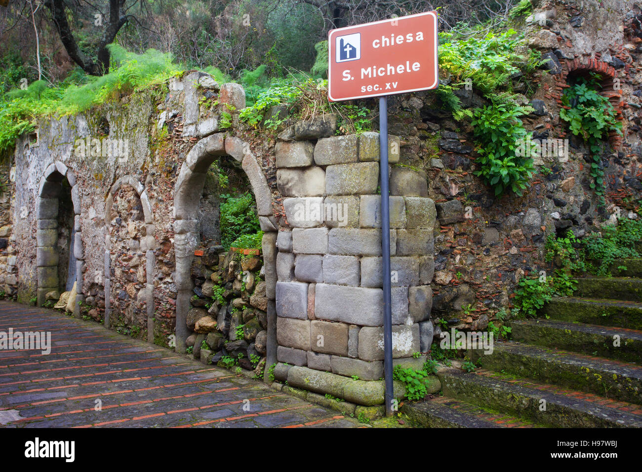 Antica sinagoga di Savoca, Sicilia Foto Stock