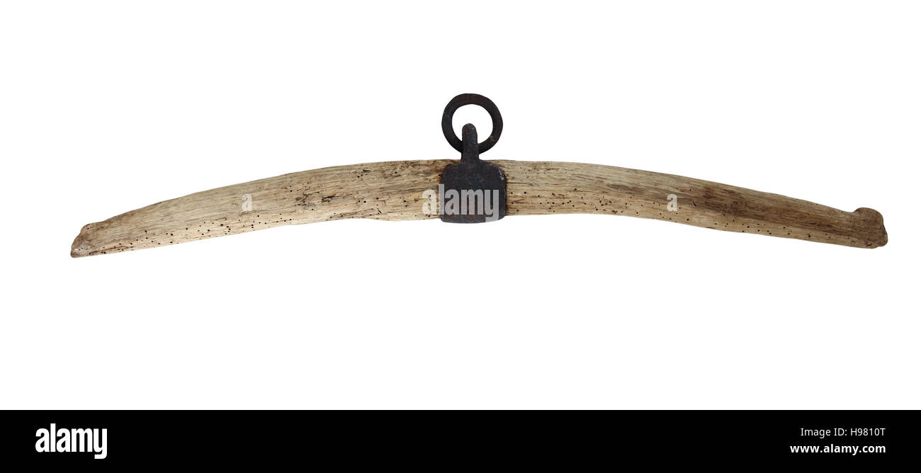 Vecchia forcella usurati - parte di cablaggi per il progetto di animali su sfondo bianco Foto Stock