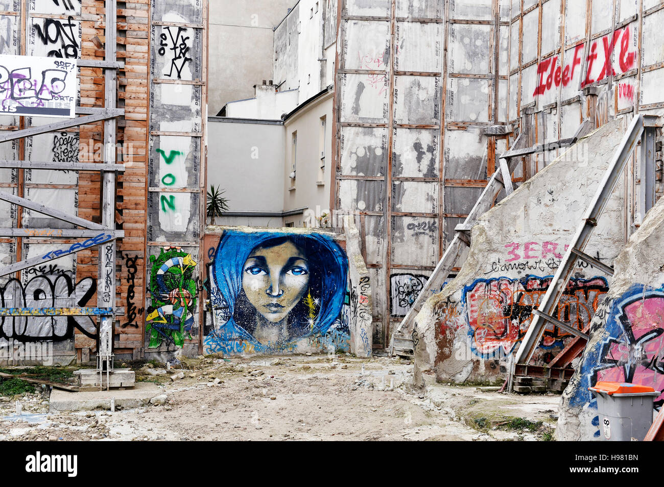 Wasteland in Montmartre, Parigi Francia Foto Stock